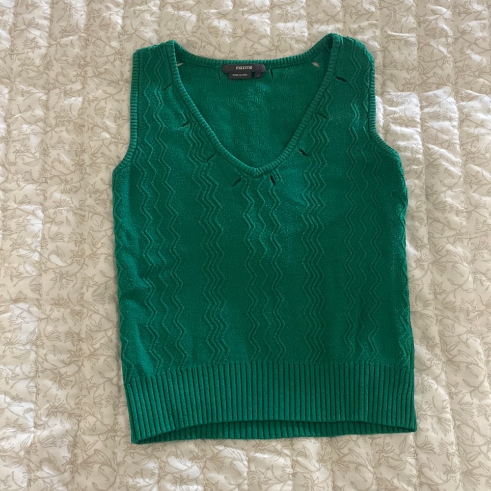 Maxime Green Knit Tank Top